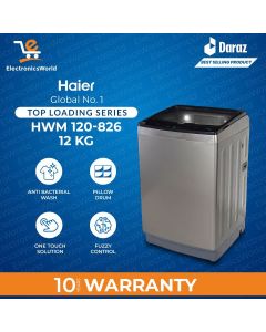 Haier Top Load Fully Automatic Washing Machine 12 KG Grey (HWM 120-826GT) - Hania Co-1 (3 Months 0% Percent Profit Product Available On 48 Months Installment)
